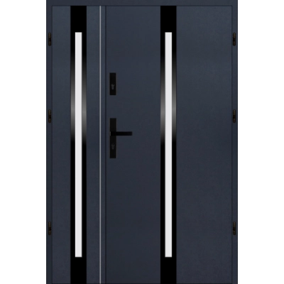 Drzwi zewnetrzne dwuskrzydłowe S61 BLACK antracyt 72mm